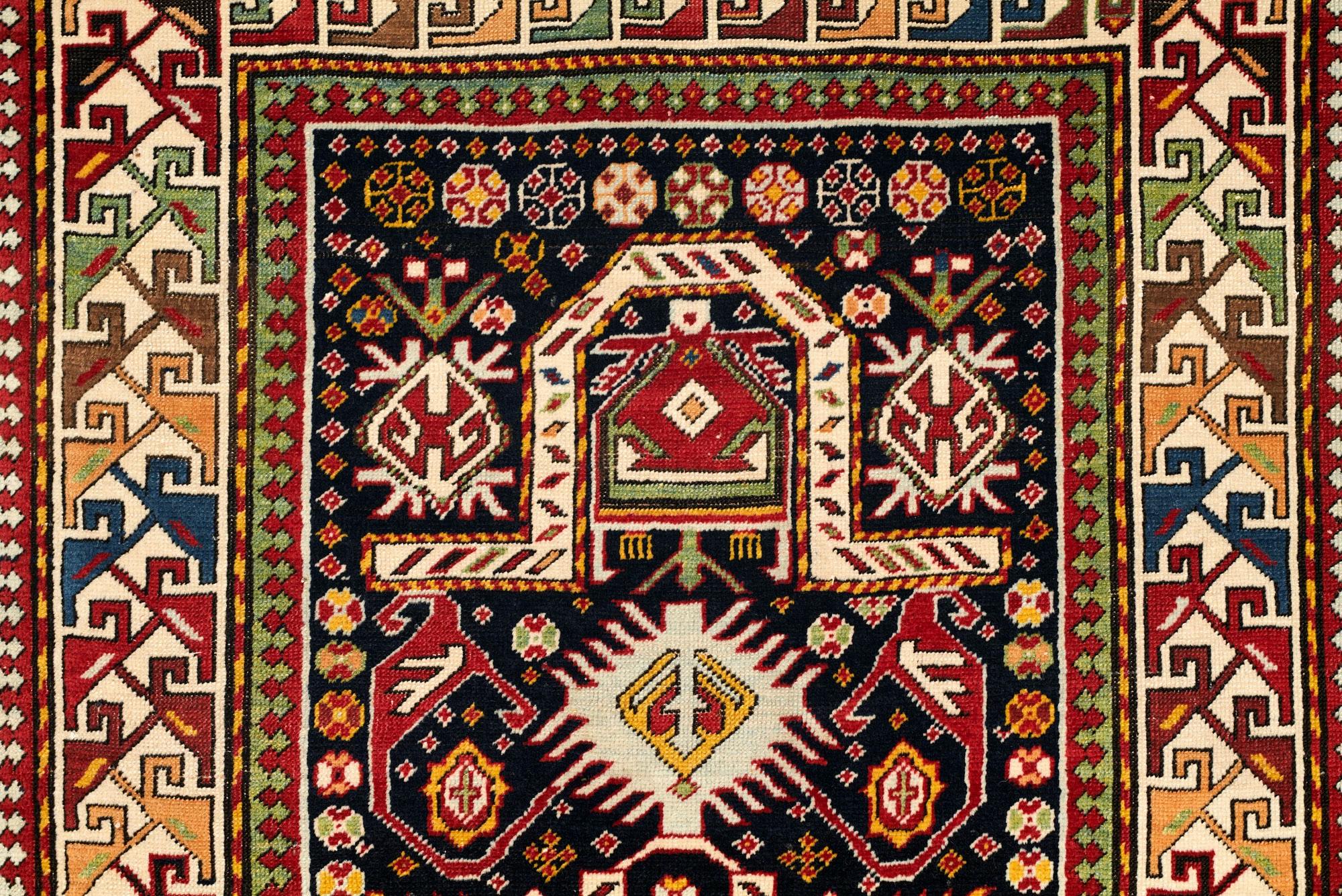 Schirwan Marasali Teppich, 160 x 121 cm, antik um 1900 (Detail Muster)